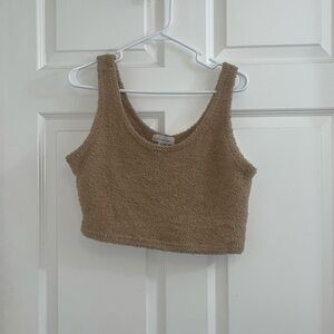 Plush pajama crop-top/bandeau